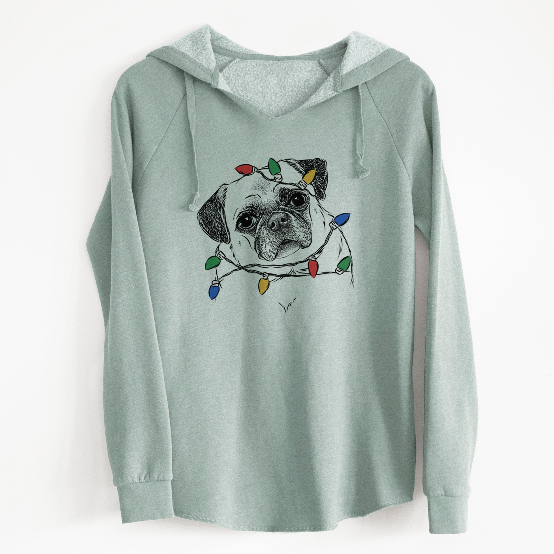 Christmas Lights Zoey the Pug - Cali Wave Hooded Sweatshirt