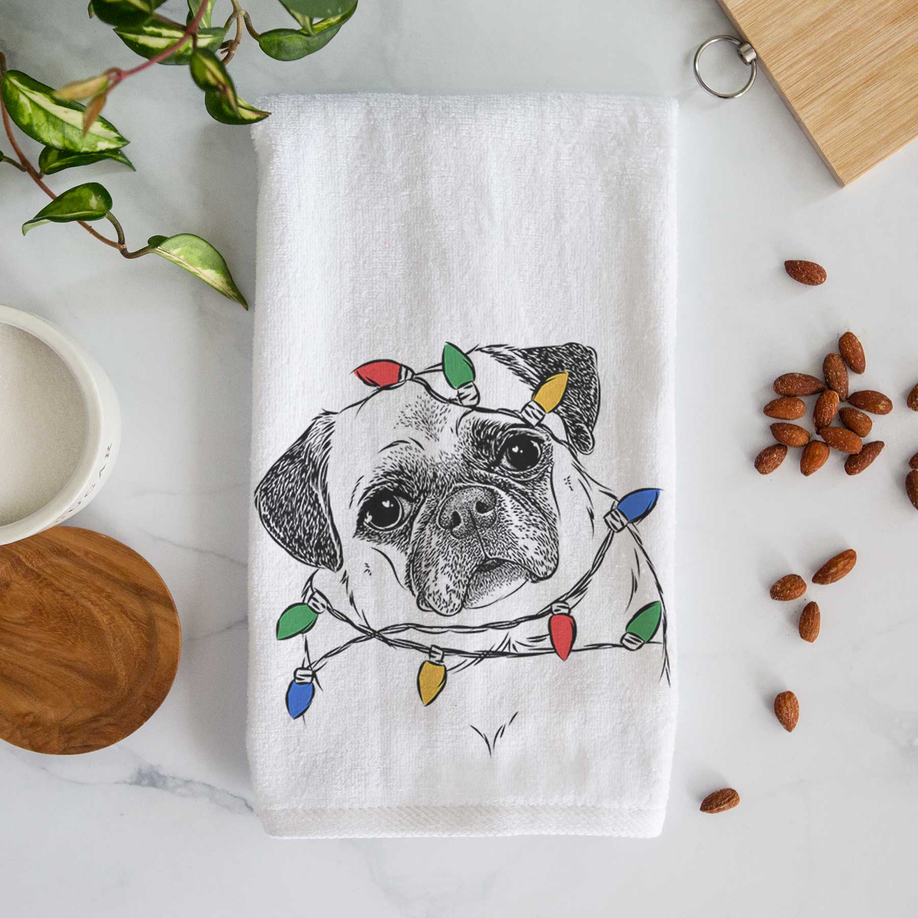 Zoey the Pug Decorative Hand Towel