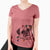 Christmas Lights Zoey the Pug - Women's V-neck Shirt