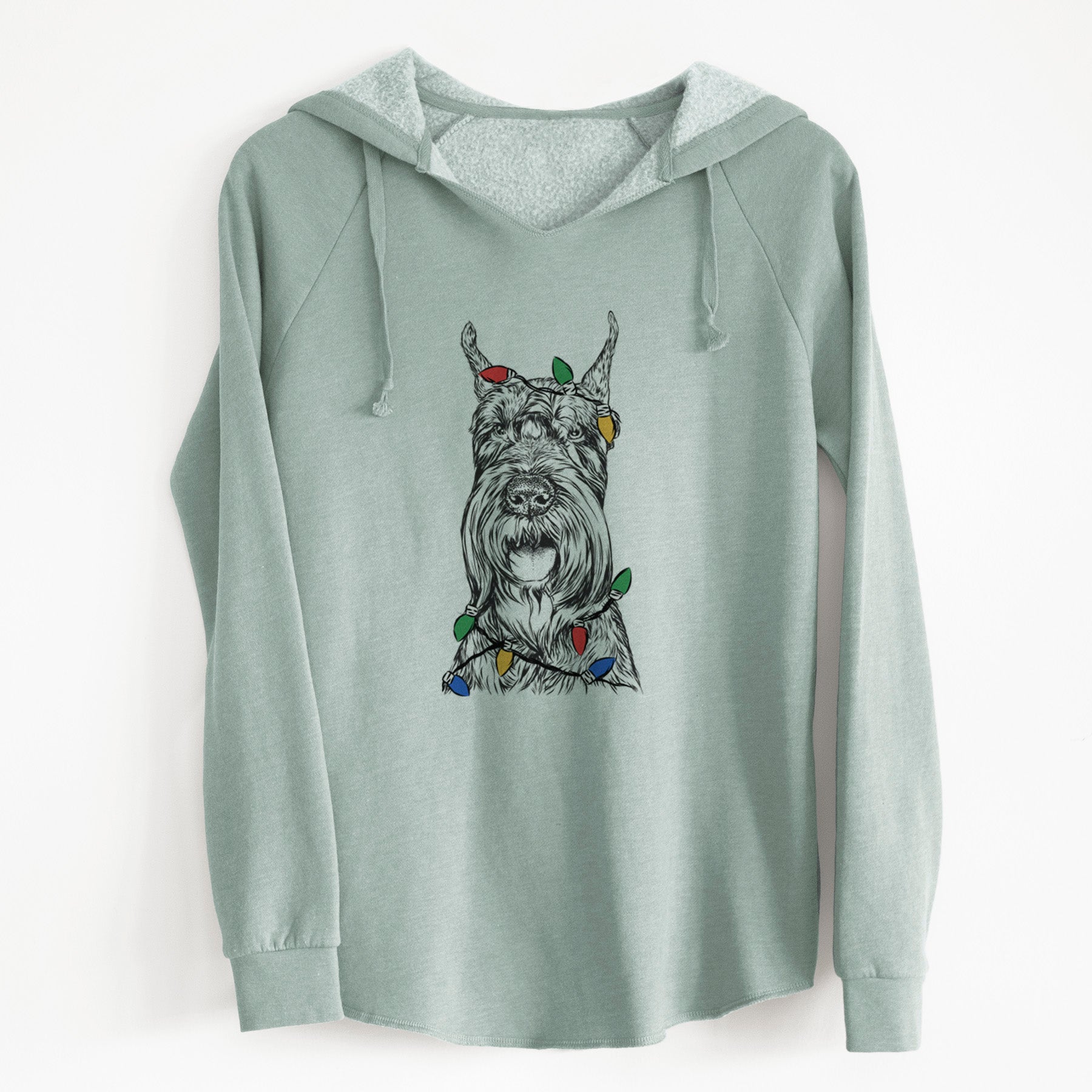 Christmas Lights Zuri the Giant Schnauzer - Cali Wave Hooded Sweatshirt