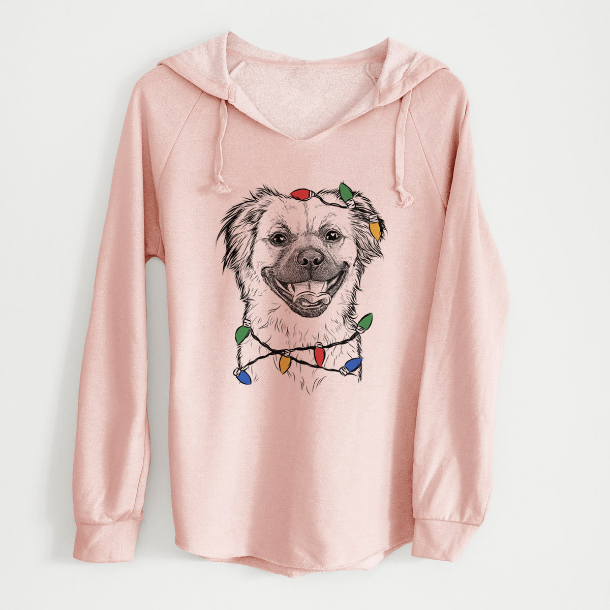 Christmas Lights Zuri the Spaniel Mix - Cali Wave Hooded Sweatshirt