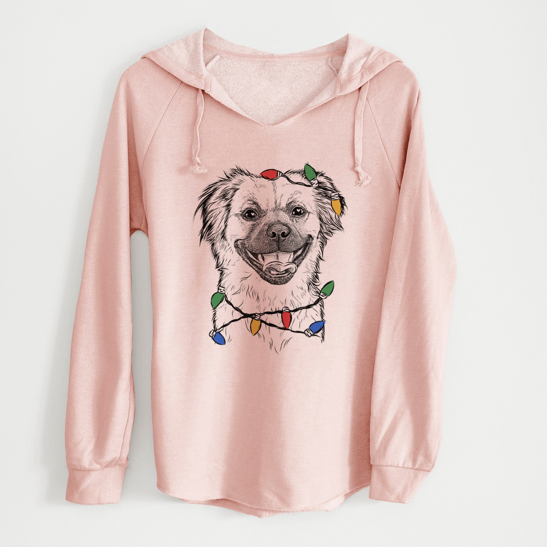Christmas Lights Zuri the Spaniel Mix - Cali Wave Hooded Sweatshirt