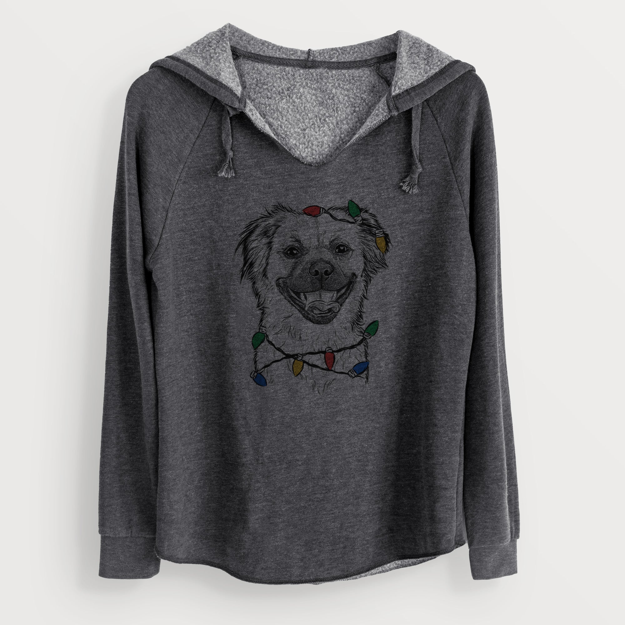 Christmas Lights Zuri the Spaniel Mix - Cali Wave Hooded Sweatshirt