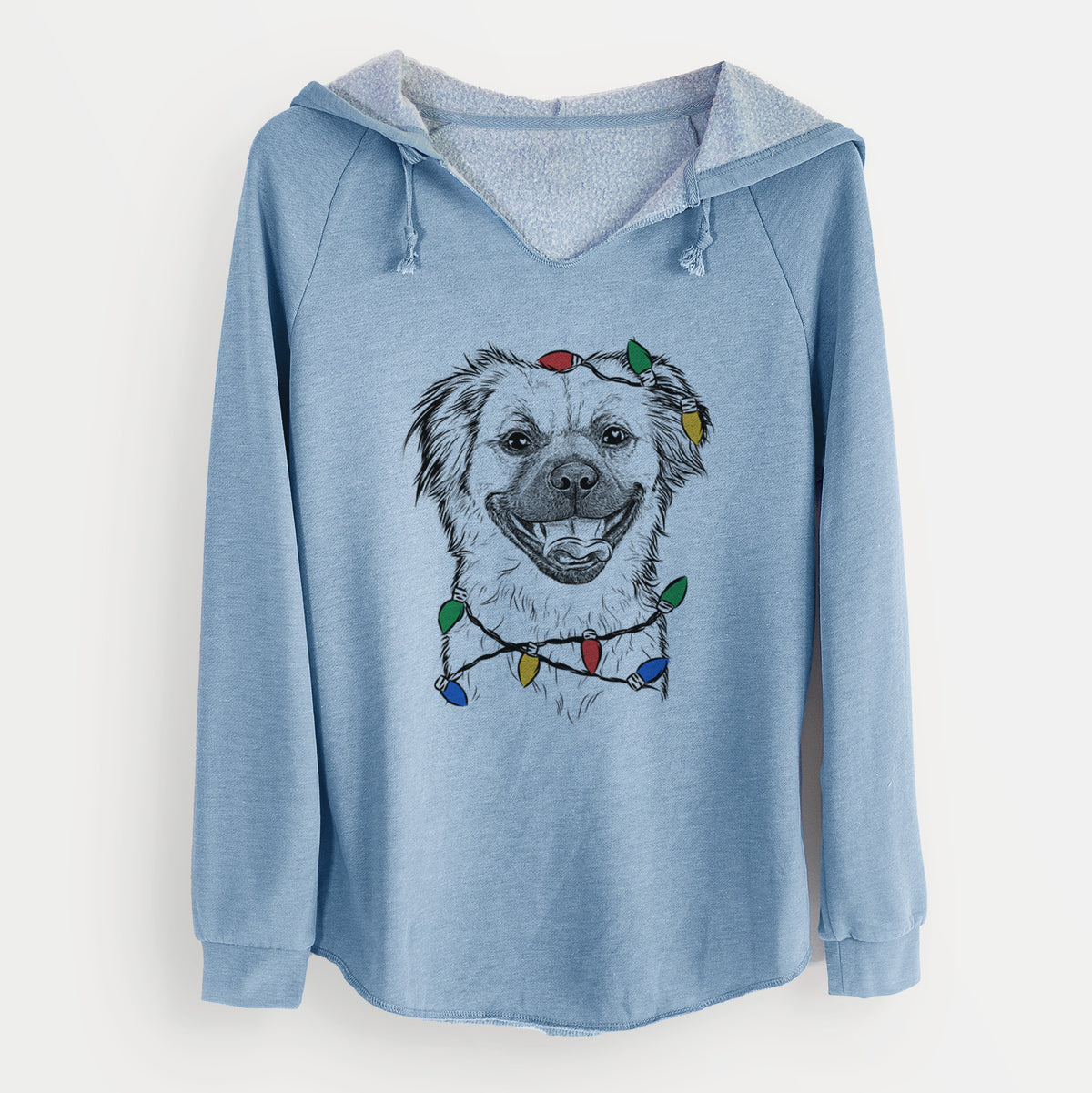 Christmas Lights Zuri the Spaniel Mix - Cali Wave Hooded Sweatshirt