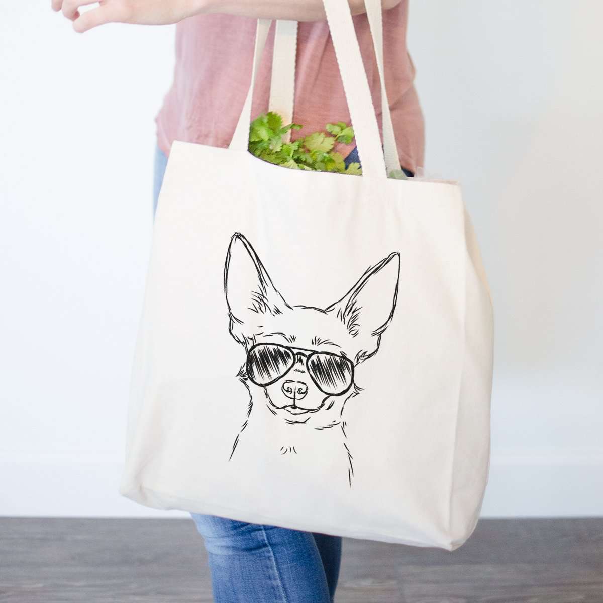 Amos the Chihuahua Aviator - Tote Bag