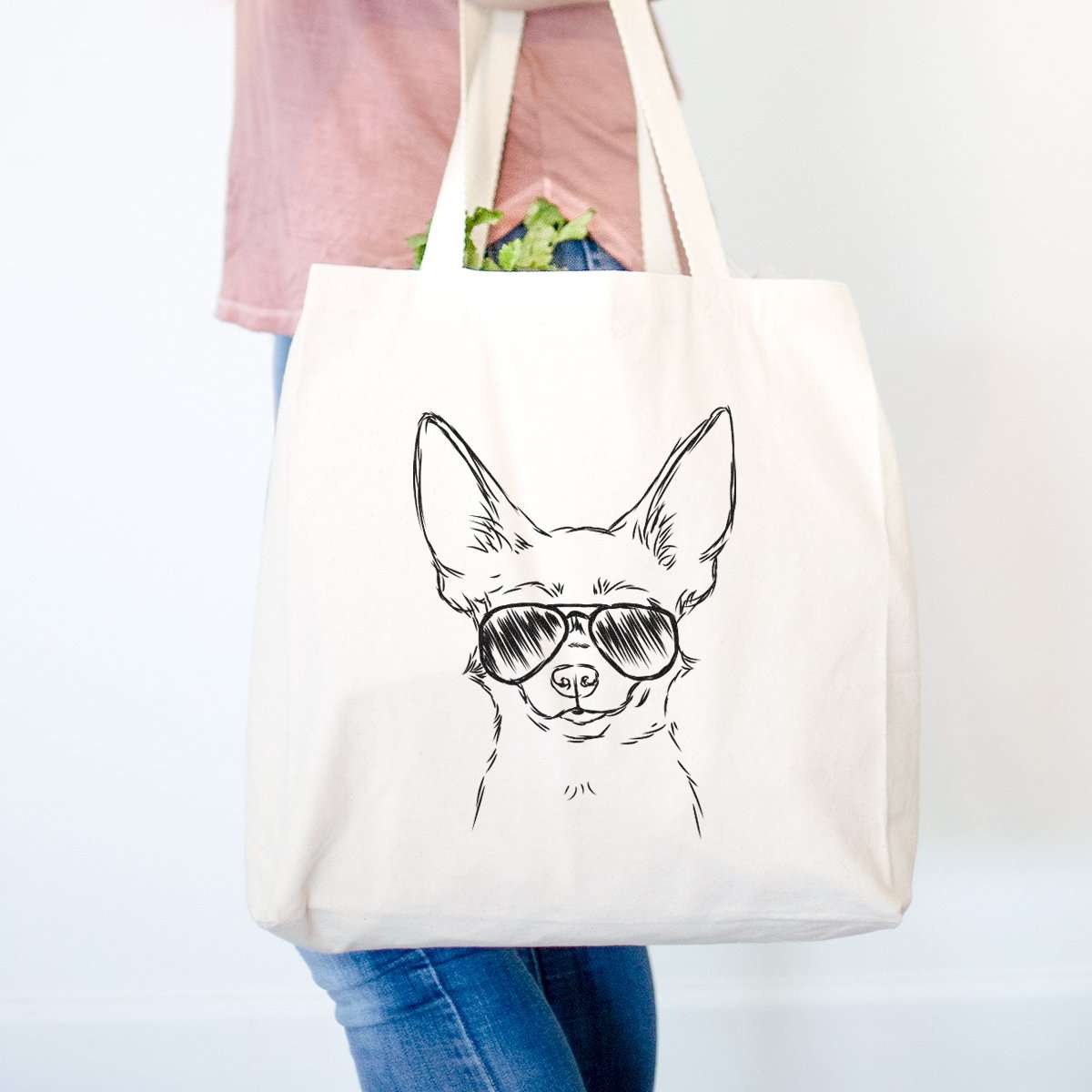 Amos the Chihuahua Aviator - Tote Bag