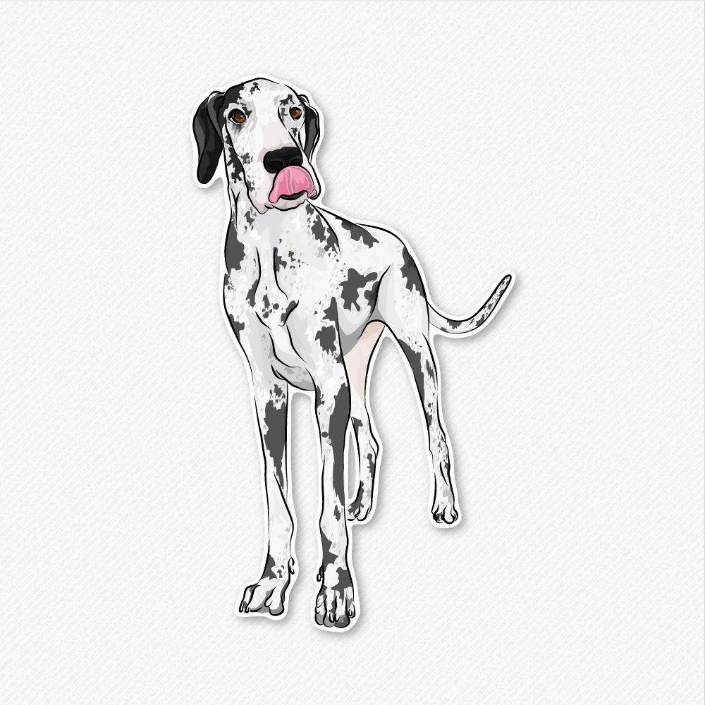 Harlequin - Great Dane - Decal Sticker